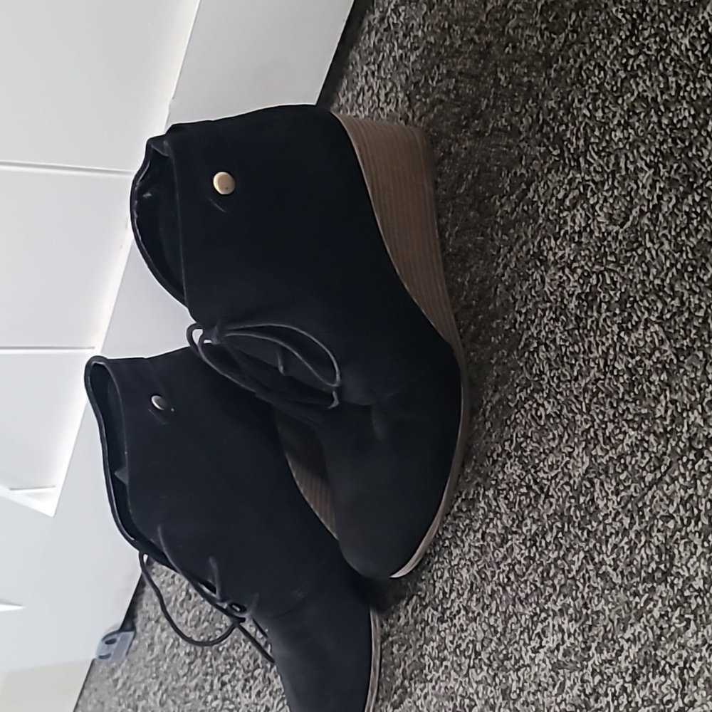Dr. Scholl's Black Wedge Ankle Boot Wide Width